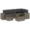 vidaXL Set canapele de grădină, 7 piese, cu perne, gri, poliratan