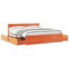 vidaXL Cadru de pat fără saltea, maro ceruit 180x200 cm lemn masiv pin