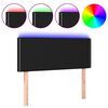 vidaXL Tăblie de pat cu LED, negru, 80x5x78/88 cm, textil