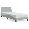 vidaXL Cadru de pat Dover gri deschis, 90x190 cm, catifea