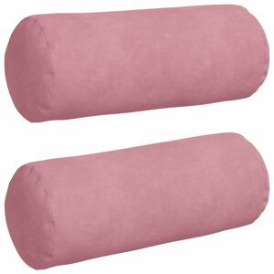 vidaXL Perne Bolster 2 pcs Roz &Oslash; 15 x 40 cm Țesătură din corduroy