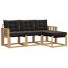vidaXL Set de canapele de exterior 4 buc. Alb și negru
