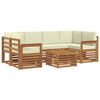 vidaXL Set de canapele de exterior 7 buc. Natural și Crem