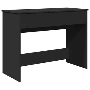 vidaXL Masă de toaletă cu oglindă, negru, 100x45x76 cm