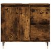 vidaXL Set mobilier de baie, 3 piese, stejar fumuriu, lemn prelucrat