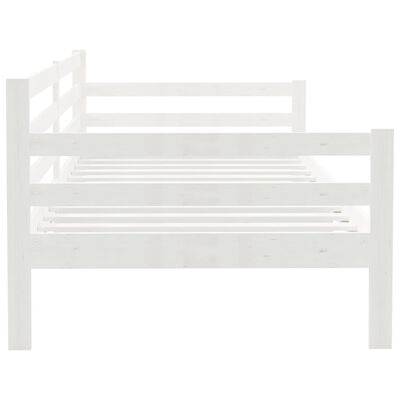 vidaXL Pat de zi, alb, 90x200 cm, lemn masiv de pin
