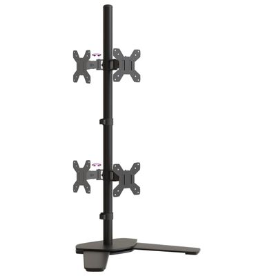 vidaXL Suport de perete pentru monitor dublu VESA 75/100 mm negru oțel