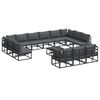 vidaXL Set de canapele pentru grădină 14 buc. Negru Aluminiu