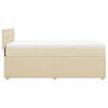 vidaXL Pat box spring cu saltea, crem, 90x190 cm, textil