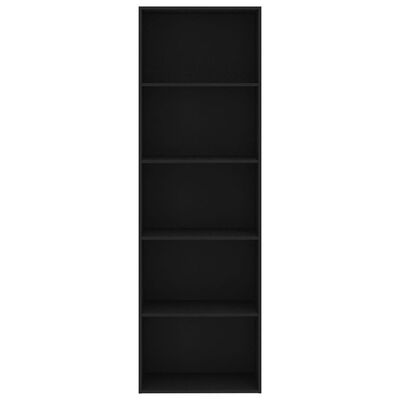 vidaXL Bibliotecă cu 5 rafturi, negru, 60x30x189 cm, PAL