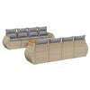 vidaXL Set canapele de grădină, 9 piese, cu perne, bej, poliratan