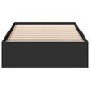 vidaXL Cadru de pat cu sertare, negru, 90x190 cm, lemn prelucrat
