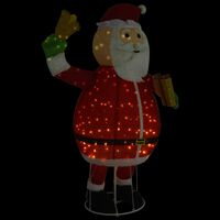vidaXL Figurină Moș Crăciun decorativă cu LED, 180 cm, țesătură lux