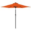 vidaXL Umbrelă soare grădină st&acirc;lp din oțel/LED teracotă 225x225x212cm