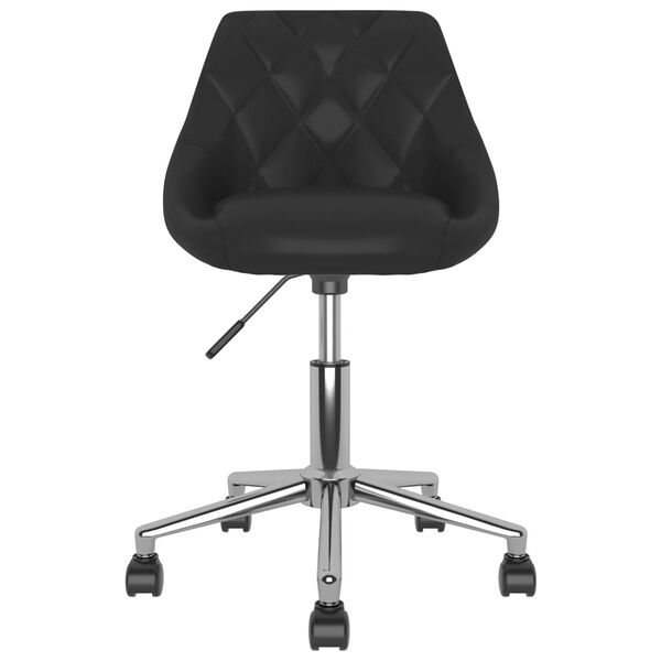 vidaXL Scaune de bucătărie pivotante, 4 buc., negru, piele ecologică