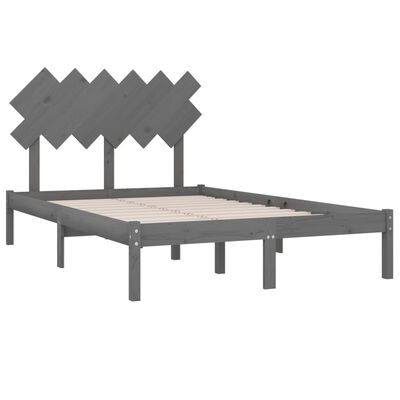 vidaXL Cadru de pat, gri, 120x200 cm, lemn masiv