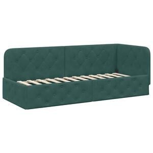 vidaXL Cadru de pat colțar Verde &icirc;nchis 80 x 200 cm Catifea