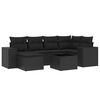 vidaXL Set canapele de grădină cu perne, 7 piese, negru, poliratan