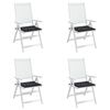 vidaXL Perne scaun grădină 4 buc negru model carouri 40x40x4 cm textil