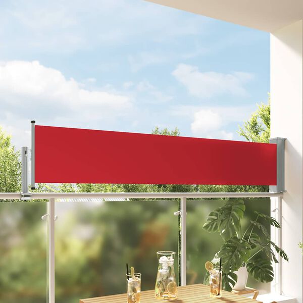 vidaXL Copertină laterală retractabilă de terasă, roșu, 60 x 300 cm