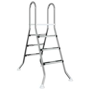 vidaXL Scară pentru piscină supraterană 100 cm 3-Step Argintiu