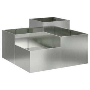 vidaXL Vază pentru Grădină Argintiu 80 x 80 x 48 cm Oțel galvanizat