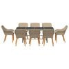 vidaXL Set de masă pentru grădină cu pernă 9 pcs Bej poliratan