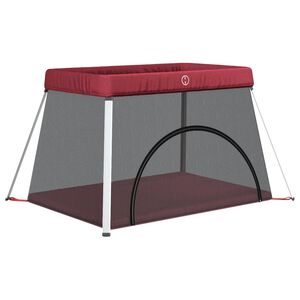 vidaXL Țarc pentru copii cu saltea, roșu, p&acirc;nză textil