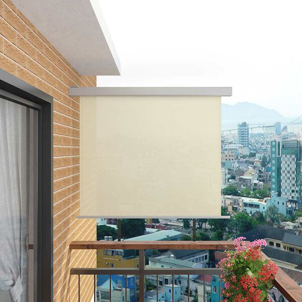 vidaXL Copertină laterală multifuncțională balcon, crem, 150 x 200 cm