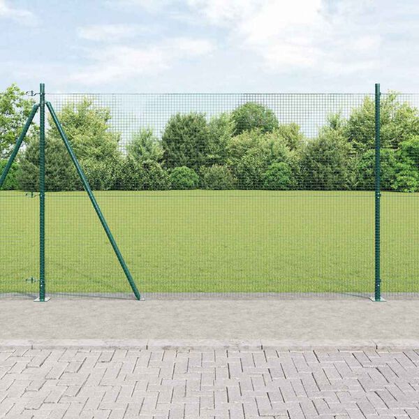 vidaXL St&acirc;lp de gard. Verde 10 x 1,4 m (plasă 19 x 19 mm) Oțel și PVC