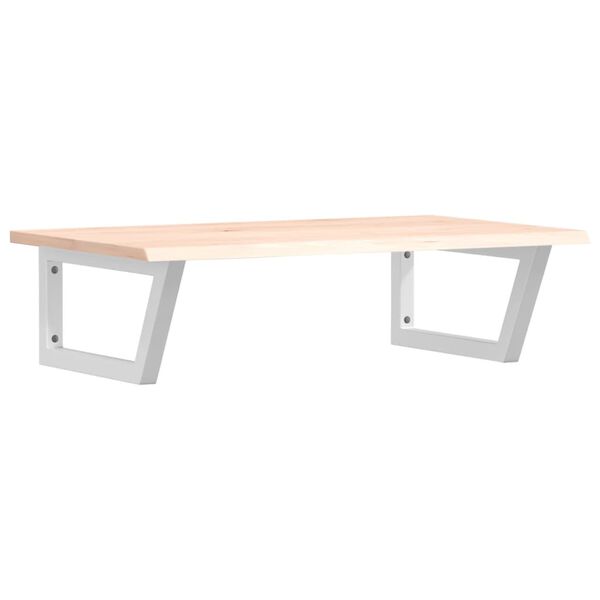 vidaXL Raft pentru lavoar montat pe perete, oțel și lemn masiv stejar