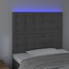 vidaXL Tăblie de pat cu LED, gri închis, 80x5x118/128 cm, catifea