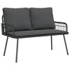 vidaXL Set de masă pentru grădină cu pernă 2 pcs Negru poliratan