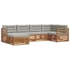 vidaXL Set de canapele de exterior 6 pcs Gri natural și deschis