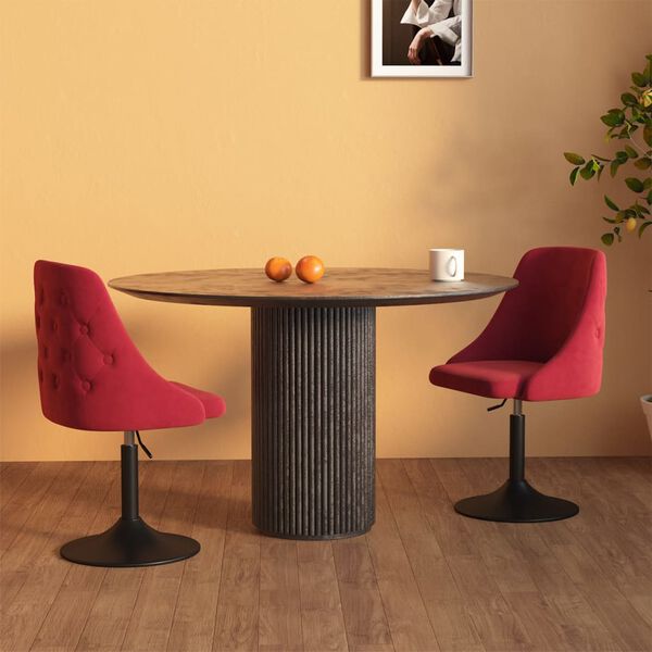 vidaXL Scaune de bucătărie, 2 buc., roșu vin, catifea