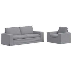 vidaXL Set de canapea 2 pcs Gri deschis 182 x 80 x 82 cm țesătură