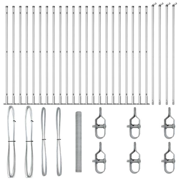 vidaXL St&acirc;lp de gard. Argintiu 50 x 1,5 m (plasă de 13 mm) Oțel