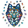 UNIDRAGON Puzzle Majestic Wolf Mediu 184 piese 24x33 cm lemn