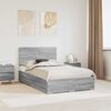 vidaXL Cadru de pat cu headboard Gri Sonoma 120 x 190 cm Lemn compozit