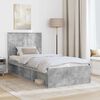 vidaXL Cadru de pat cu headboard Beton 90 x 200 cm Lemn de pin masiv