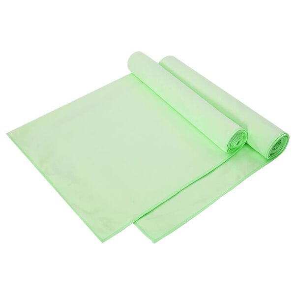 vidaXL Prosoape Sport 2 pcs Verde 140 x 70 cm Poliester și poliamidă