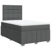 vidaXL Pat box spring cu saltea, gri &icirc;nchis, 120x200 cm, textil