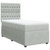 vidaXL Pat box spring cu saltea, gri deschis, 100x200 cm, catifea