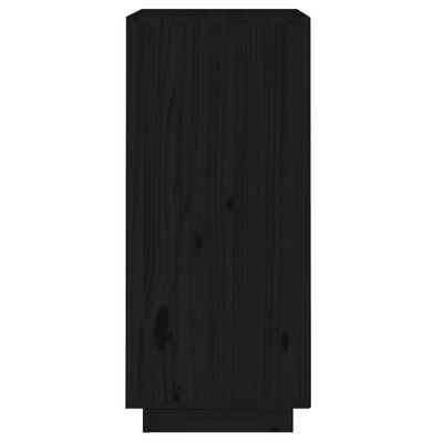 vidaXL Servantă, negru, 38x35x80 cm, lemn masiv de pin