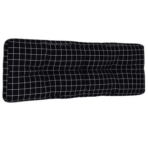 vidaXL Pernă de paleți, negru carouri, 120x40x12 cm, textil