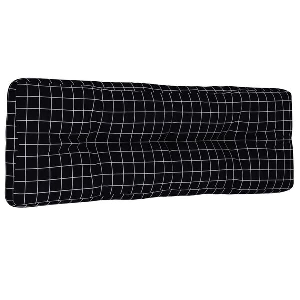 vidaXL Pernă de paleți, negru carouri, 120x40x12 cm, textil