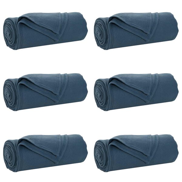 vidaXL Pături de aruncat 6 pcs Albastru marin 270 x 240 cm Molton