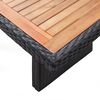 vidaXL Set mobilier exterior, 11 piese, negru, poliratan, lemn acacia