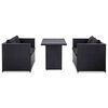 vidaXL Set mobilier de grădină cu perne, 3 piese, negru, poliratan