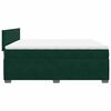 vidaXL Pat box spring cu saltea, verde &icirc;nchis, 200x200 cm, catifea